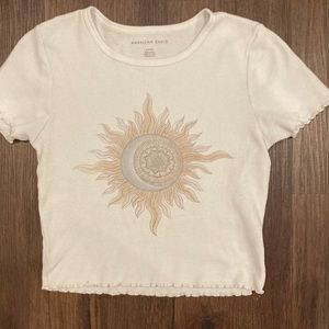 American Eagle Cropped Waffle Tee